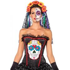 Sexy Sugar Skull Bustier Corset Women''s Halloween Party Costume LA-85347
