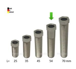 Hohl-Schraube Länge 54 mm für Siebkorbventile M12 x 1,5 mm für 1,5 und 3,5 Zoll - Bild 1 von 6