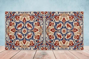 Juego de 2 azulejos de pared de cerámica española cocina mediterránea decoración salpicadero - Imagen 1 de 3