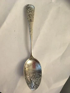 Antiker Sterling Silber Souvenir Löffel Niagarafälle. 4 3/8" Demitasse Gr. - Bild 1 von 8