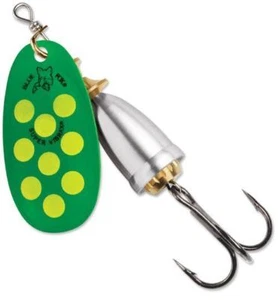 Blue Fox      Vibrax Classic    size 3       Green / Chartreuse  Dots  UV        - Picture 1 of 2