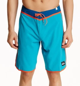 Quiksilver Men's Loc Scallop Boardshort Size 38 Tile Blue Swim Surf Beachwear - Foto 1 di 4
