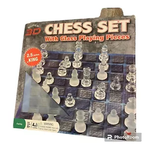 Cardinal Super 3D Chess Set With Glass Playing Pieces And A 2.5" King - Picture 1 of 3