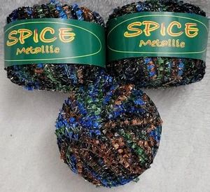 New Lot 3 Balls Knitting Fever Yarn Spice Metallic Multicolor 125yds 50g - Picture 1 of 3