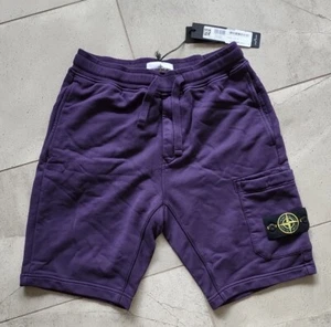 Stone Island Cotton Ink purple Shorts Black S 32 30 Pants - Picture 1 of 7