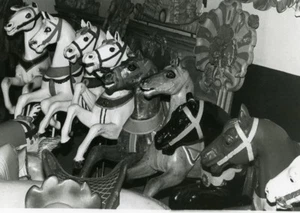 France Merry Go Round Fairground Detail Horses Old Photo 1960 - Picture 1 of 3