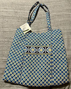NWTs - Vera Bradley Retired Rivera Blue Curvy Tote Women’s Shoulder Bag - NEW - - Picture 1 of 2