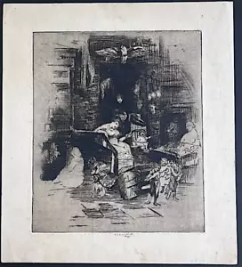Radierung um 1900 E.K.K. Wetherill " EAST SIDE EAGLE TENEMENT - NEW YORK " - Bild 1 von 6