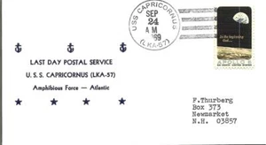 CAPRICORNUS (LKA-57) 24 Sept 1969 Last Day Postal Service Nicholson Cachet - Picture 1 of 1