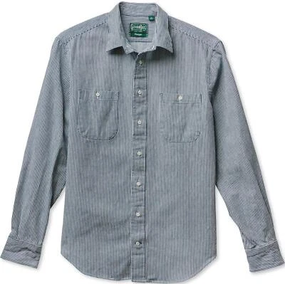 Gitman Vintage $220 NWT Hickory Striped Denim Work Shirt Cotton Twill XL AW24 - Image 1 of 4