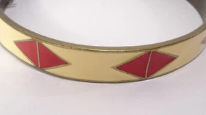 Lee Angel Neiman Marcus Women's Enamel Brass Bangle Bracelet NWT 135 Cream Red - Picture 1 of 6