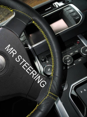 PARA CADILLAC XTS 2012+ CUBIERTA VOLANTE CUERO NEGRO AMARILLO DOBLE PUNTADA Foto 1 de 4