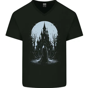 A Fantasy Casa Embrujada Escalofriante Halloween Hombre Cuello Camiseta Algodón - Picture 1 of 3