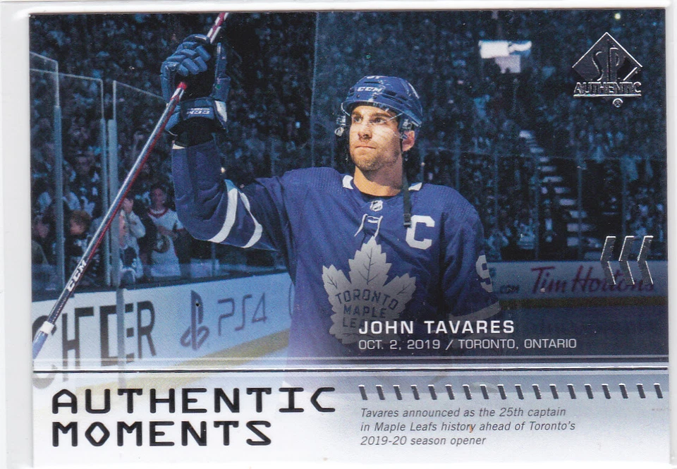 19/20 SP AUTHENTIC..JOHN TAVARES..AUTHENTIC MOMENTS..CARD # 112..MAPLE LEAFS - Image 1 of 1