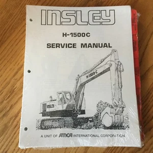 INSLEY H-1500C SERVICE SHOP REPAIR MANUAL HYDRAULIC EXCAVATOR MAINTENANCE GUIDE - Picture 1 of 3
