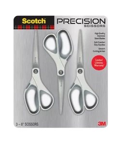 Paquete de 3 tijeras escocesas de precisión de 8", 3 piezas Suministros artesanales de oficina - Imagen 1 de 3