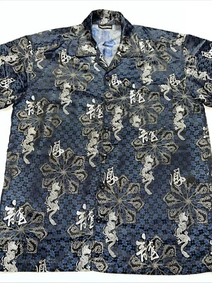 Camisa dragón vintage ODO para hombre talla L manga corta abotonada Foto 1 de 4