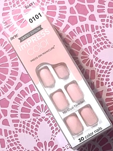 Kiss imPRESS Color THINK PINK 30 Fake Nails Press On Manicure LIMITED EDITION - Picture 1 of 13