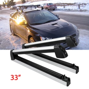 Par de portaesquíes de aluminio para Mitsubishi Lancer EVO X tablas de snowboard portadores de techo de esquí - Imagen 1 de 17