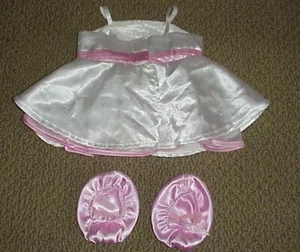 White and Pink sparkly Build a Bear dress with shoes - so fancy! - Picture 1 of 1