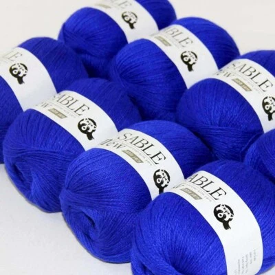 Sale 8X50gr Super Soft Pure Sable Cashmere Shawls Fine Hand Wool Crochet Yarn - Image 1 of 4