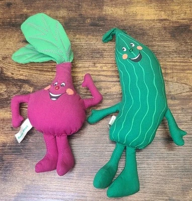 Vtg Hallmark Cole Q. Cucumber & Betty Beet  Plush 1984 Crazy Crop Vegetables   - Image 1 of 4