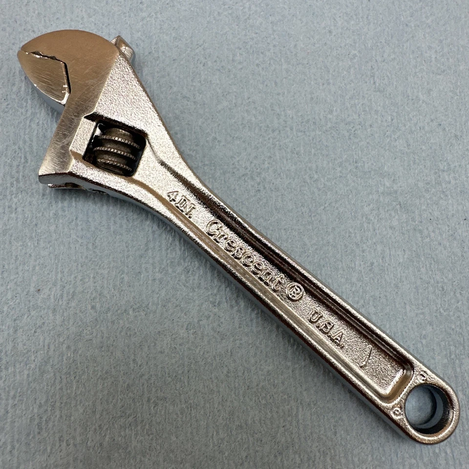Llave Ajustable Crestoloy Media Luna 4" De Colección Hecha en EE. UU. - ¡Bonita! Foto 1 de 4