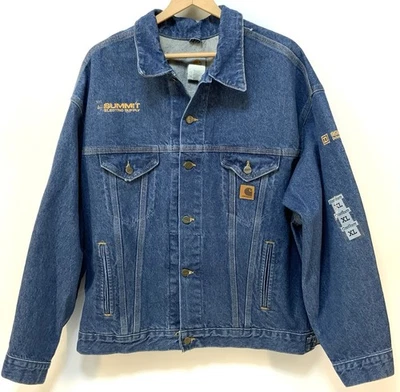 Винтажный Carhartt куртка XL синий джинсовой ткани водитель грузовика J12DST США союз сделано с Ярлыками - Изображение 1 из 4