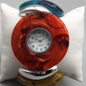 Varsales Butterfly Armband Uhr Damen 50mm silberfarben Stretch neue Batterie - Bild 1 von 13