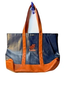Vintage Florida Alligatoren 1980er Vinyl riesige Beuteltasche Tasche FS Fay Swafford Originals marineblau - Bild 1 von 18