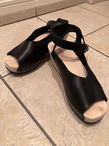 Trippen Women's Wood Leather Sandals 39/US8.5 UK6.5 Mint Free Shipping - Picture 1 of 5