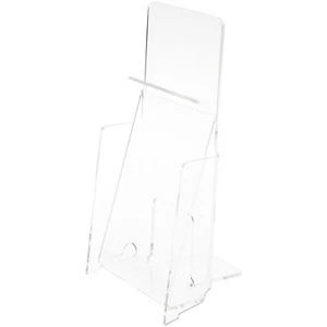 Plymor Clear Acrylic Brochure Holder (Countertop), Fits Documents Up to 4" Wide - Picture 1 of 1