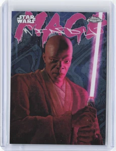 2025 Topps Chrome Star Wars Mace Windu Galactic Graffiti Insert SP - Picture 1 of 2