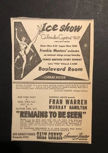 Anuncio de periódico de colección Chicago Amusements Conrad Hilton Ice Show & More 0C25 - Imagen 1 de 2