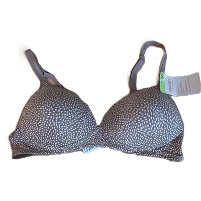 Warners T 恤文胸女式 34B 码棕褐色白色背部紧身升降衬里全新带标签 — 第 1/4 张图片