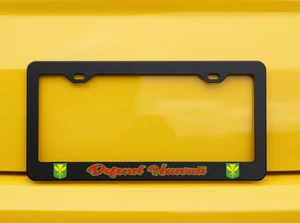 PREMIUM Defend Hawaii Black Powder Coated Metal License Plate Frame Screw Caps - Picture 1 of 3