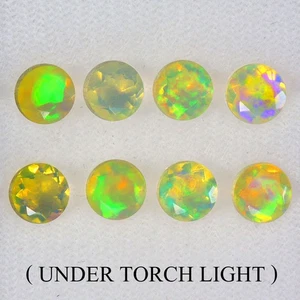 Rundschliff AAA Floral Flash Farbspiel Kristall Feueropal 8 Stck. 4,30ct 6mm Posten - Bild 1 von 14
