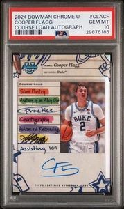 2024 Bowman Chrome U Cooper Flagg COURSE LOAD Rookie Auto #CLA-CF PSA 10 #1 PICK - Picture 1 of 2