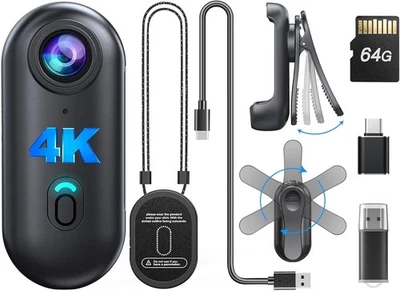 BOBLOV HD 4K Portable Police wearable Cam Mini Body Camera w/ Audio Record 64GB - Image 1 of 4