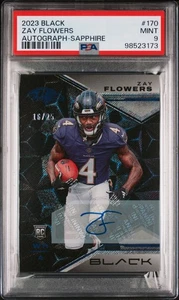2023 Panini Black Zay Flowers #170 Autograph Sapphire RC 16/25 PSA 9 - Picture 1 of 2