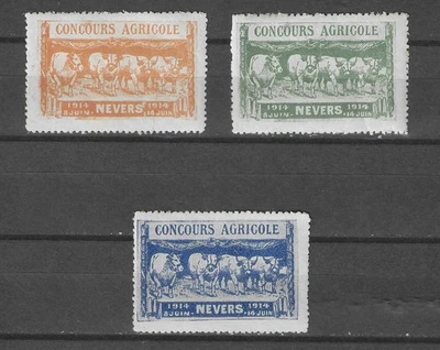 Poster Stamps, Cinderellas, Vignettes. FRANCE 1914 - Concours Agricole de Nevers - Photo 1/2