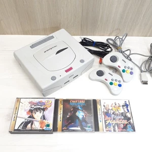 Sega Saturn console bundle with 2 controllers & 3 games Japanese White SW717 - Picture 1 of 13