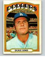 1972 O-Pee-Chee Baseball #63 Duke Sims  Los Angeles Dodgers V66107