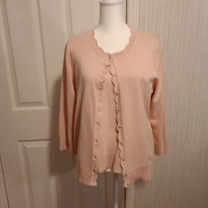Suéter Pequeño Cable & Gauge para Mujer + Cárdigan Talla M Rosa Pálido Sin Mangas, Usado en Excelente Condición - Imagen 1 de 21