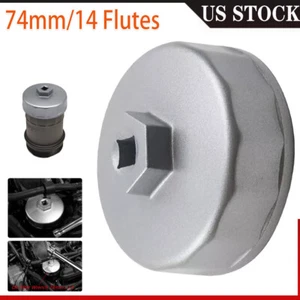 74mm 14 Flute Oil Filter Cap Wrench Socket Remover Tool for Audi Benz Toyota VW☆ - Picture 1 of 12