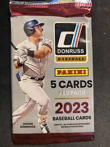 Paquete sellado de béisbol Donruss MLB 2023 - 5 tarjetas por paquete - Imagen 1 de 2