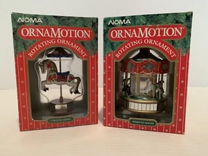 1989 Noma Ornamotion Collectables Christmas Ornament Horse Carousel & Cheval De - Picture 1 of 6