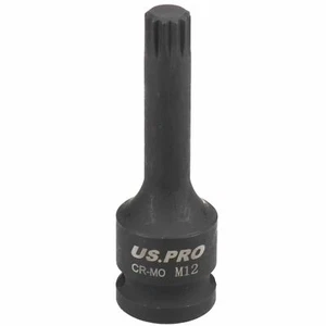 M12 x 78mm Impacted Impact Extra Long Spline Bit 1/2" Drive Male Socket - Picture 1 of 3