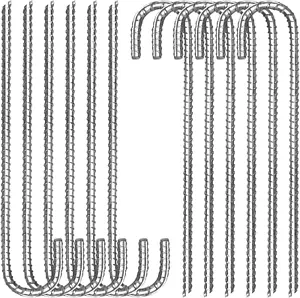 12 Pack 12 Inch Rebar Stakes Heavy Duty J Hook Ground Anchors, anti Rust Metal S - Picture 1 of 7