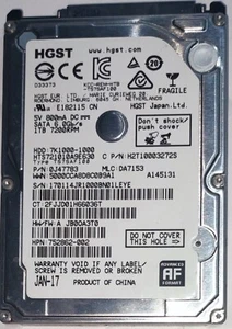 Hard Disk HGST 1TB 2.5" 32Mb Cache 7200 RPM usato ottime condizioni - Afbeelding 1 van 4